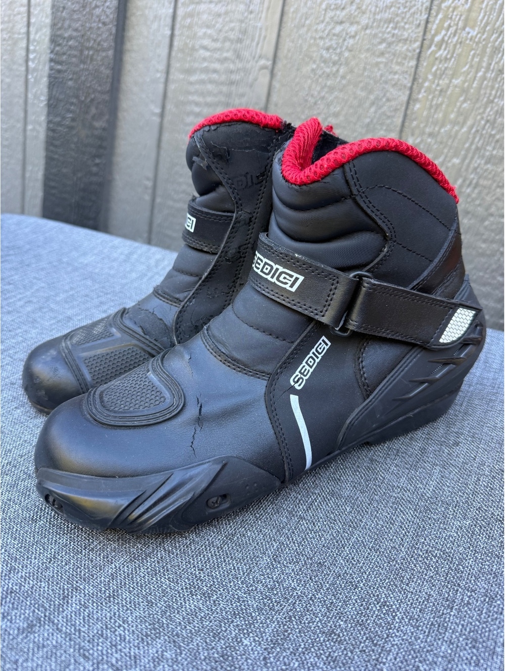 Sedici Black Motorcycle Riding Boots Size 42 US 9